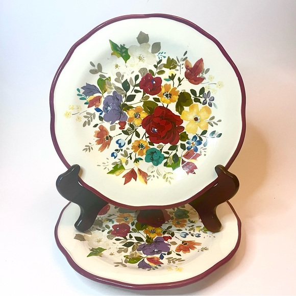 Pioneer Woman Timeless Floral Salad / Dessert Plates - Set of 2 - Picture 1 of 6